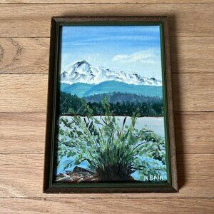 Framed Landscape Painting Hand Painted 6.5” x 9.5”